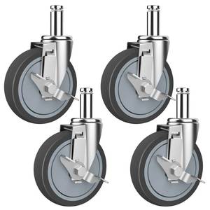 lot 87 image: RILIDRI 5-Inch Caster for Wire Shelving Racks, Heavy Duty Scaffolding Wheel with Brake, Set of 4 Metro Shelving Replacement Wheels(.864 x 2-316) - Retail $42