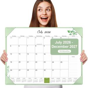 lot 88 image: Gannyfer Desk Calendar 2026-2027 with Desktop Mat, Simplified Large 22 x 17 Desktop Pad Calendar, 18 Month Desk Calendar July 2026-Dec 2027, Office Supplies Perfect for Home School and Office - Green - Retail $27