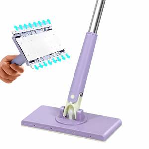 lot 121 image: Snap Grip Mini Mop, Zero Touch No Wash Lazy Mop with One-Click Cloth Change, Compatible with Face Towels, Adjustable for WetDry Floors, Tile, Hardwood, Corners, Tight Spaces (6 Reusable Cloths) - Retail $19