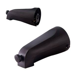 lot 144 image: CalcMetal Mixet Slip on Diverter Tub Spout Fit 58 OD Pipe (12 Nominal), 5-12 Long (1-12 Minimum to 2-12 Maximum), Easy to Install, Venetian Bronze - Retail $23