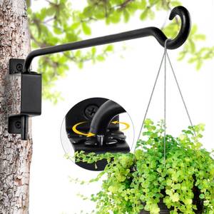 lot 146 image: Qiang Ni Plant Hanger Outdoor 12 Inch Bird Feeder Bracket for Garden Patio Decor - Swivel Adjustable Wall Mount Plant Hook for Hanging Flower Baskets - Retail $255