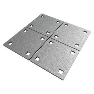 lot 147 image: Vlaeng Stationary Dock Backer Plate 4 Pcs, 5x5 Galvanized Backer Plate, Hardware Heavy Duty Floating Boat Dock Steel Backer Plate with 12 Holes, Ideal for Dock Maintenance - NO Carriage Bolts - Retail $24