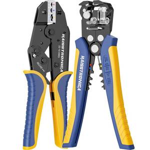 lot 154 image: haisstronica Wire Stripper and Crimping Tool,AWG 24-10 Automatic Stripper Tool with AWG 22-10 Ratchet Wire Crimper For Insulated Wire Connectors - Retail $30