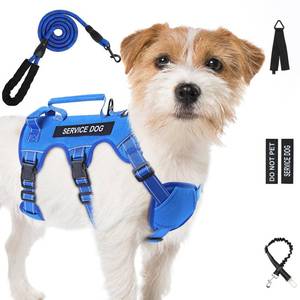 lot 162 image: Escape Proof Dog Harness for Large Medium Sized Dogs Six Point Adjustable, Service Dog Vest Harness and Leash Set, No Pull Dogs Harnesses with Handle, Medium Dog Harnesses for Walking(Blue, S) - Retail $598