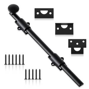 lot 191 image: Tandefio 12 Cane Bolt for Gate Heavy Duty Solid Brass Slide Dutch Door Bolt Latch Black Hardware Locks Attic Latch for Dutch Sliding Barn Door Wooden Fence Metal Gate - Retail $37