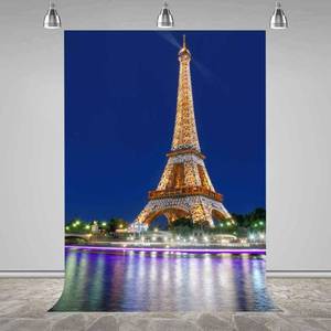 lot 199 image: MEETSIOY Eiffel Tower Paris Landmark 5x7ft Photography Backgrounds - Famous City Symbol and World Famous Buildings NANMT652 - Retail $18
