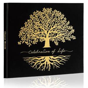 lot 200 image: Braveriky Memorial Funeral Guest Book for The Celebration of Life - in Loving Memory Guestbook with Table Sign - 320 Entries Hardcover Guest Sign in Book for Funeral Service, 9x7.5, Tree - Retail $13