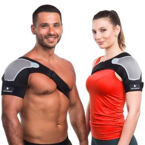 lot 203 image: Rotator Cuff Shoulder Brace for Pain Relief & Support - Adjustable Arm Sling Immobilizer for Torn Rotator Cuff, Shoulder Injury, Post-Surgery Recovery - Compression Support Sleeve for Men & Women (S-M) - Retail $20