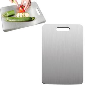 lot 211 image: Stainless Steel Food-Grade Cutting Boards��Cutting Board Double Sided for Kitchen��Easy to Clean Non Stick Chopping Board��Perfect for Various Cooking Tasks(15.3 x 11 in) - Retail $13