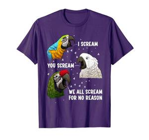lot 222 image: GREEN Cool Parrot Design for Men Women Macaw Bird Parrot Lover T-Shirt 2XL - Retail $22