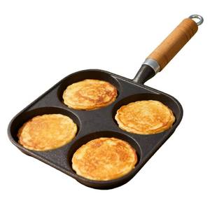 lot 229 image: RIIPOO 4 Cup Egg Pan, Cast Iron Omelette Pancake Pan, Small Fast Breakfast Pan for Muffin Sandwich & Burger - Retail $12