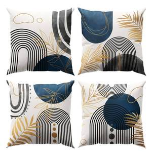 lot 264 image: DZGlobal Blue and Grey Throw Pillows Boho Pillow Covers 18x18 Abstract Geometric Pillow Covers Mid Century Modern Decor for Sofa Bed Living Room Couch Set of 4 - Retail $21