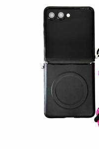lot 284 image: NiceKing for Samsung Galaxy Z Flip 7 Case, Support Wireless Charging MagSafe Magnetic Phone Case for Galaxy Z Flip7 Zflip7, Hard Plastic Frame PU Leather Protective Cove (Black) - Retail $17