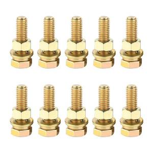 lot 285 image: SWPHRT 10PCS Car Exhaust Manifold Bolts Kit, M6 Zinc Plated Alloy steel Non-Slip Hex Flange Nut Screws, Automotive Exhaust Manifold Bolt Nut Retrofit Replacement Kit, Universal for Vehicles - Retail $6
