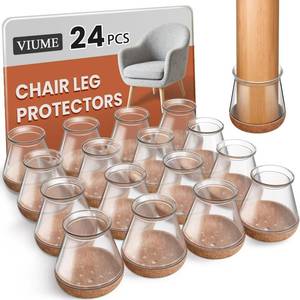 lot 291 image: 24 Pcs Chair Leg Floor Protectors for Hardwood Floors Silicone Covers to Protect Wood Tile Floors Scratches Felt Pads Furniture Leg Caps No Noise (Fit0.5-0.78) - Retail $15