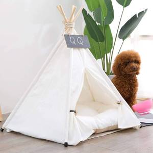 lot 303 image: Dog Teepee Bed Cat Tent Portable Houses Pet Puppy with Thick Cushion (SSize fits 7kg15lbs (Pets)) - Retail $37