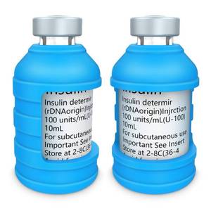 lot 314 image: MEDMAX Insulin Via Bottle Protector Case for Diabetic, Silicone Protective Sleeve Holder for Most 10ML Insulin Vials, 2 Pack (Short Blue) - Retail $7