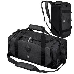 lot 332 image: Gym Duffle Bag Backpack Waterproof Sports Duffel Bags Travel Weekender Bag for Men Women Overnight Bag with Shoes Compartment Black-Perfect Fathers Day Gifts for DadMenHusband - Retail $30