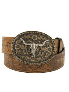 lot 334 image: BEAUDRM Womens Western Country Belt Metal Buckle Faux Leather Belts Floral Waist Cowgirl Outfits Multi Brown Suit Waist Size25.6-29.5 - Retail $18