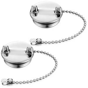 lot 345 image: Otoolling 2-Pack Boat Gas Cap Chrome-Plated Zamak Replacement Gas Fill Cap with Waterproof O-Ring Chain for Boats Yachts Deck Filler Plate, Deck Marine Hardware Accessory - Retail $20