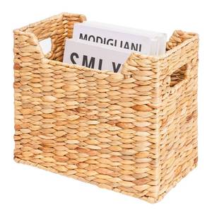 lot 387 image: Magazines Holders, Handwoven Magazine Basket for Bathroom, Water Hyacinth Wicker Magazine Rack for Books, Files, Newspapers, Rectangular, 14.2 x 11.4 x 6.7 inch - Retail $35