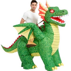 lot 399 image: One Casa Halloween Inflatable Costume Adult,Blow Up Light Eyes Dragon Suit Men Women (63INCH) - Retail $40