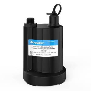 lot 402 image: Acquaer Submersible Water Pump 16 HP Sump Pump Thermoplastic Utility Pump Small Electric Water Pump 1750GPH Water Remove for Basement Hot Tubs Garden Pool Cover Draining with 10 ft Cord - Retail $60