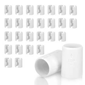 lot 413 image: Jamiikury 52pcs White Wire Shelf Clips �� Shelf Lock Clips for 1 Inch Pipe Shelving �� Durable Plastic Replacements for Wire Shelving System (Fits 1 Diameter Pipes, 26 Pairs) - Retail $9