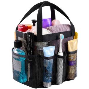 lot 417 image: Lifewit Mesh Shower Caddy Portable for College Dorm Room Essentials with 7 Pockets, Freestanding Hanging Organizer Basket, Quick Dry Tote Bag for Camping, Bathroom, Beach, Travel, 1 Pack, Black - Retail $8