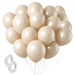 lot 500 image: Cream Balloons Latex Party Balloons 100 Pack 12 inch Round Beige Neutral Sand White Balloons for Birthday Wedding Baby Shower Gender Reveal Party Decoration - Retail $7