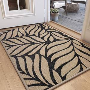 lot 509 image: QiCaiJia Door Mat Indoor Outside Entrance 31x47, Low-Profile Non Slip Outdoor Inside Front Doormat Entryway Mat, Dirt Resistant Absorbent Porch Welcome Entry Mats, Washable Easy Clean, Brown - Retail $51