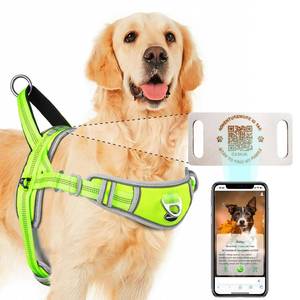 lot 527 image: ADVENTUREMORE No Pull Dog Harness for Large Dogs with QR Code Dog Tag,Adjustable Reflective Breathable Dog Vest Harness with Easy Control Front Clip Handle for Training Walking L Green - Retail $24