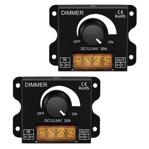 lot 540 image: 2PCS 12V LED Light Strip Dimmer Switch,DC12V-24V 30A PWM Dimming Controller Stepless Dimmer Knob for Single Color LED Strips 50503528 Light,ONOff Switch with Aluminum Housing - Retail $13