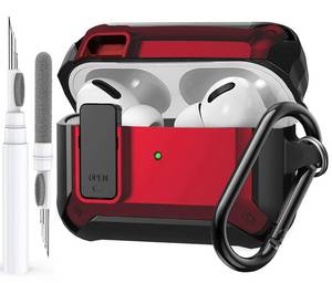 lot 541 image: Olytop for Airpods Pro 21 Gen Case Cover with Lock (201920222023), Rugged Locking Case for Airpod Pro 2nd1st Generation Shockproof Armor Protective Skin for Apple iPod Pro - BlackRed - Retail $10