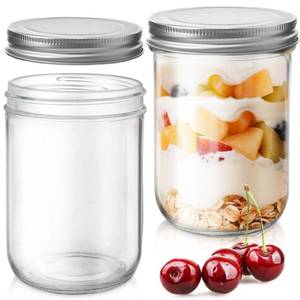 lot 570 image: Showvigor 2 Pack Wide Mouth Mason Jars 16oz - Airtight Glass Canning Jars for Food Storage, Meal Prep, Overnight Oats, Pickling, Salad & Wedding Favors (Leak-Proof Lids) - Retail $9