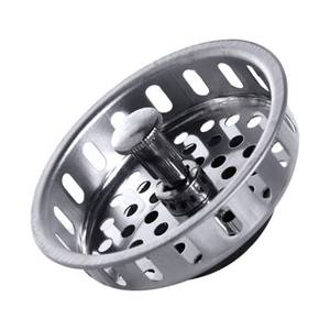 lot 574 image: VARNAHOME Stainless Steel Kitchen Sink Basket Strainer Replacement for US Standard Drains (3-12 Inch), Stainless Steel Body WLarge Neoprene Seal 1 Pack - Retail $14