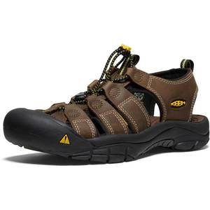 lot 597 image: PRE OWNED KEEN Mens Newport Closed Toe Comfortable Durable Leather Water Sandals, Bison, 8.5 WIDE - Retail $135