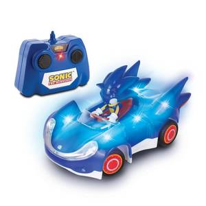 lot 607 image: NKOK Sonic Glow Racer RC Car �� Ready to Run 128 Scale Remote Control Vehicle with Light-Up Body - Retail $28
