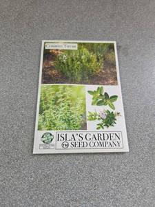 lot 609 image: Common Thyme Seeds for Planting �� 1000 Non-GMO & Heirloom Herb Seeds, Common Thyme Herbal Gardens, by Isla��s Garden Seeds, Great Gardening Gift - Retail $5