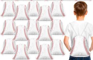 lot 623 image: Woanger 11 Pcs Baseball Gift Bags 9.8 x 11.8 Inch Baseball Drawstring Party Favor Bag Fabric Goodie Candy Treat Snack Bags for Team Sport Ball Theme Birthday Party Supplies - Retail $20