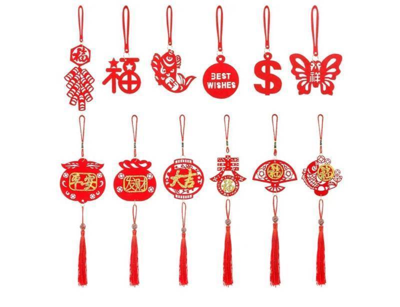 lot 63024 image: Chinese New Year Decorations Spring Festival Knot Pendant Chinese Knot Hanging Ornament Chinese Tassel Decoration for New Year Spring Festival Home Office Decorations - Retail $7