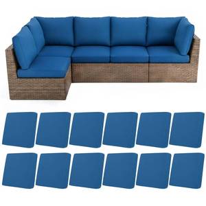 lot 46777 image: Stretch Patio Cushion Covers Set 12pcs,Waterproof Outdoor Couch Covers Replacement,Washable Reusable Seat Cushion Slipcovers for Patio Furniture Protector,Chair Cushion Cover - Retail $42