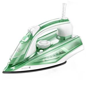 lot 46806 image: Steam Iron Lite, 1600W, 15s Fast Heat-up, Extra Soleplate for Heat Reserve, Precise Adjustable Temp, Non-stick Ceramic Panel, Anto-off, Anti-drip, Anti-calc, Home Laundry - Retail $45