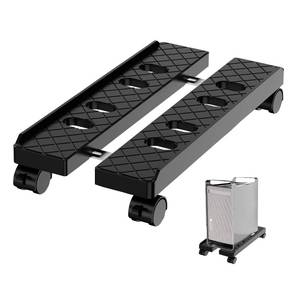 lot 46823 image: Adjustable Mobile CPU Stand, Ventilated Computer Tower Stand with 4 Caster Wheels Fits Most PC Tower, Under Desk CPU Holder PC Floor Cart Computer Riser for Gamers and Students (Large Black) - Retail $25
