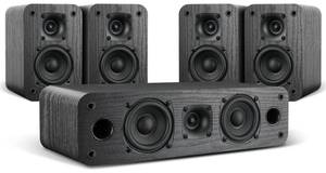 lot 46828 image: 5.0 Home Theater System, 230w Peak Power HiFi Surround Sound Speakers with Stereo Surround Sound and Classic Rretro Wood Grain for TVPC, Passive, Amplifier Required (Cable Not Included) - Retail $80