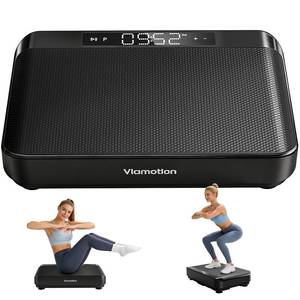 lot 46837 image: Vibration Plate Exercise Machine, Full Body Vibrating Platform for Lymphatic Drainage Weight Loss, 99 Levels Shake Plate Home Workout Equipment with LED Display for Women, Black - Retail $55