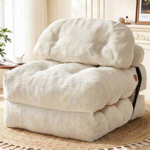 lot 1400 image: $95 Folding Sofa Bed, Convertible Chair Bed with Back Support and Pillow, B