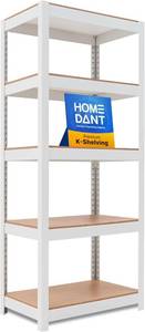 lot 1420 image: $120 HOMEDANT House 5-Tier 24.1 W Laminated Metal Shelving Unit, Adjustabl