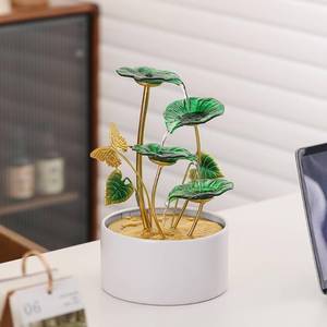 lot 1421 image: $50 Tabletop Fountain Water Feature IndoorOutdoor (Leaf Fountain 2)
