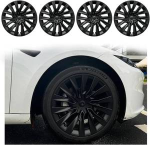 lot 1438 image: $180 18 inch Wheel Covers for Tesla Model 3 (2024-2026) Highland, 4-Pack, A